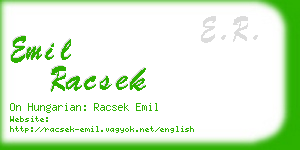 emil racsek business card